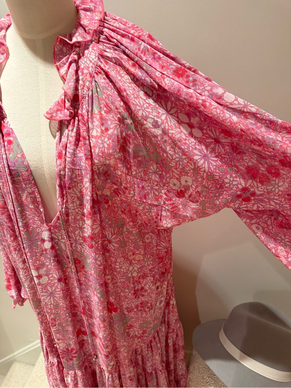 Free People Pink Floral Tiered Maxi Dress - Picture 2 of 2